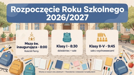 Harmonogram rozpoczęcia roku szkolnego 2026/2027